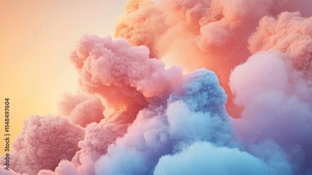Dreamlike pastel cloudscape in soft pink and blue hues Dreamlike pastel cloudscape in soft pink and blue hues