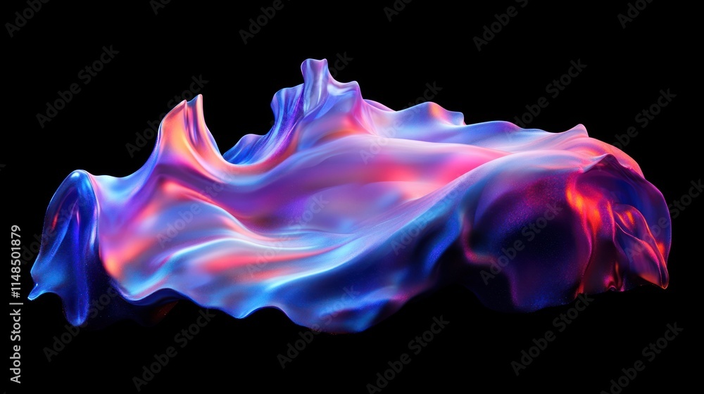 Abstract Neon Fabric Swirls Dark Background Abstract Neon Fabric Swirls Dark Background