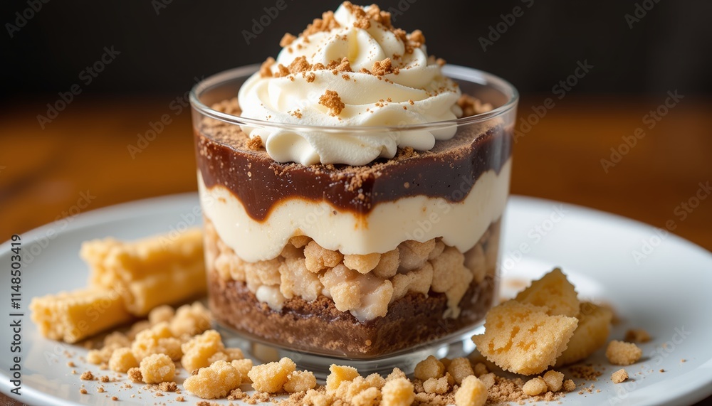 Photo of vanilla cake with cream topping, as breakfast in the morning Photo of vanilla cake with cream topping, as breakfast in the morning