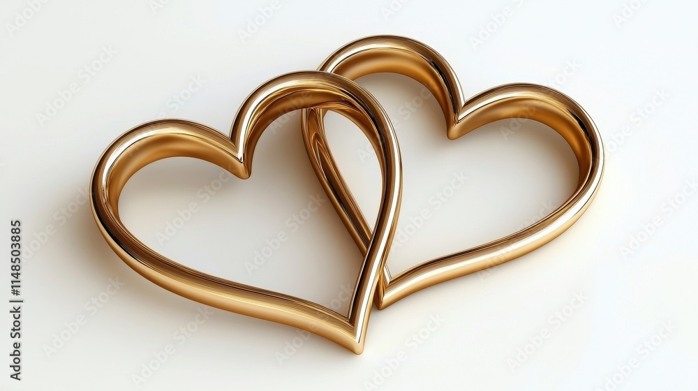 Elegant Gold Heart Shapes on Soft Background for Romantic Themes and Decorations Elegant Gold Heart Shapes on Soft Background for Romantic Themes and Decorations