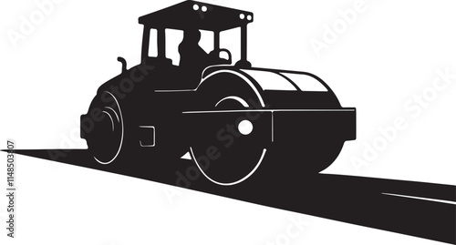 Road roller silhouette vector design