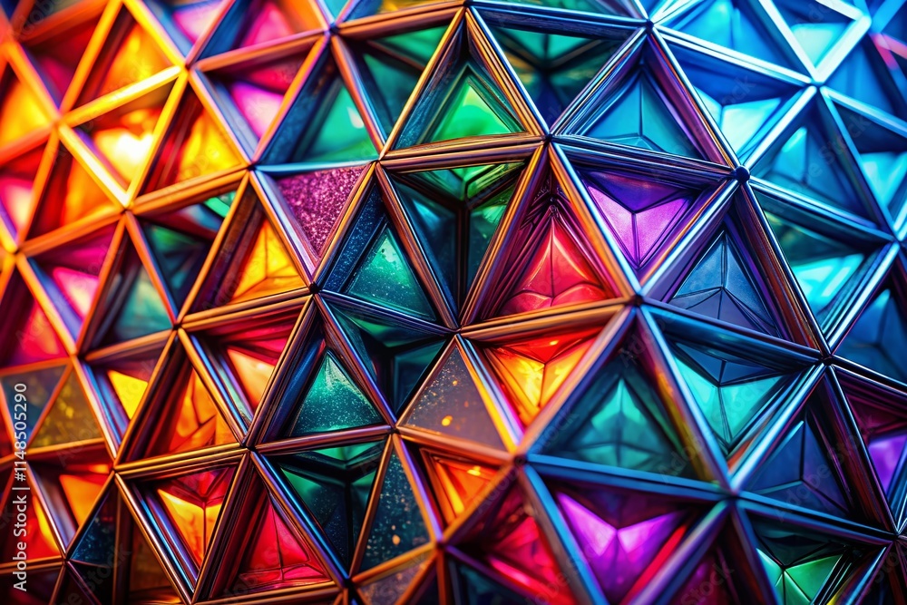 Abstract Macro Photography: Triangular Geometric Structure, Close-Up Detail Abstract Macro Photography: Triangular Geometric Structure, Close-Up Detail