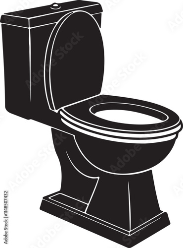 Toilet high commode silhouette vector design