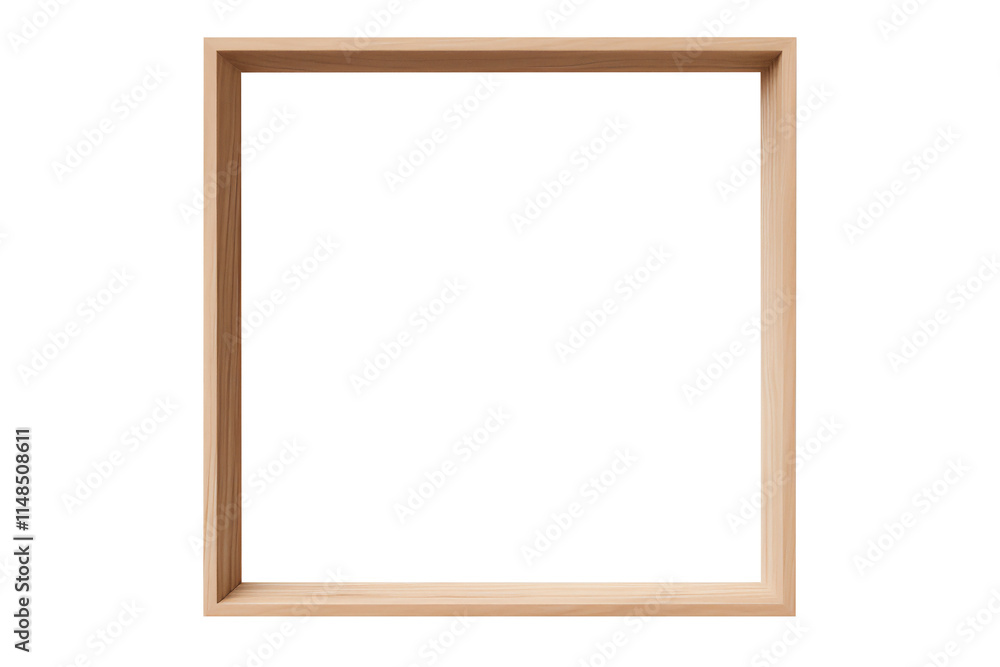 Wooden oak landscape brown picture frame with an empty blank canvas for use as a border or home décor, stock photo isolated on a white background Wooden oak landscape brown picture frame with an empty blank canvas for use as a border or home décor, stock photo isolated on a white background