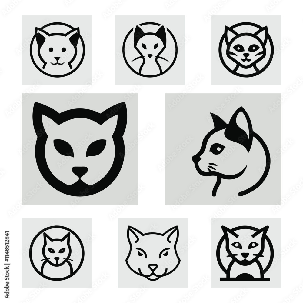 Fototapeta premium Simple Cat Logo Perfect for Branding and Design Needs