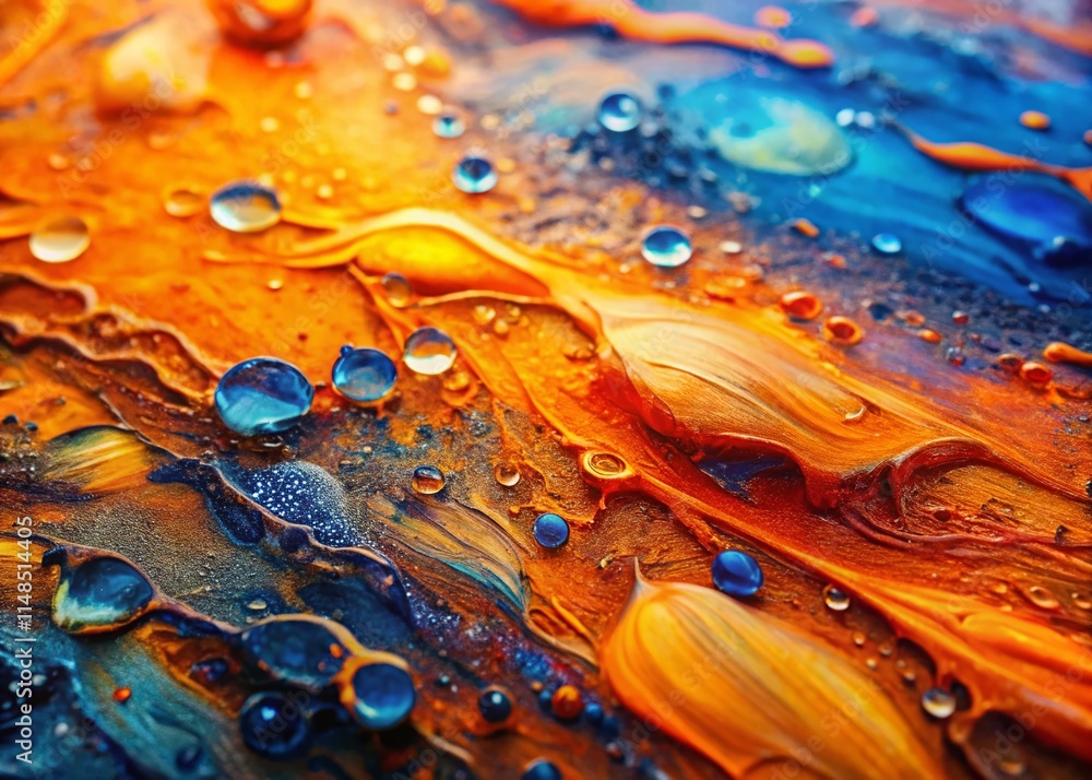Abstract Orange Blue Oil Painting Texture: Modern Art Wallpaper Background Abstract Orange Blue Oil Painting Texture: Modern Art Wallpaper Background