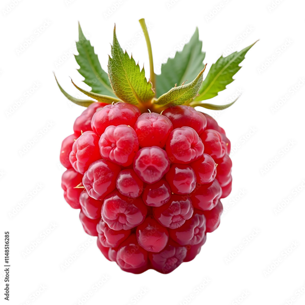 Closeup of a ripe red raspberry