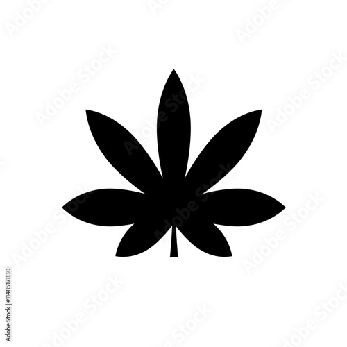 marijuana leaf , cannabis - vector icon