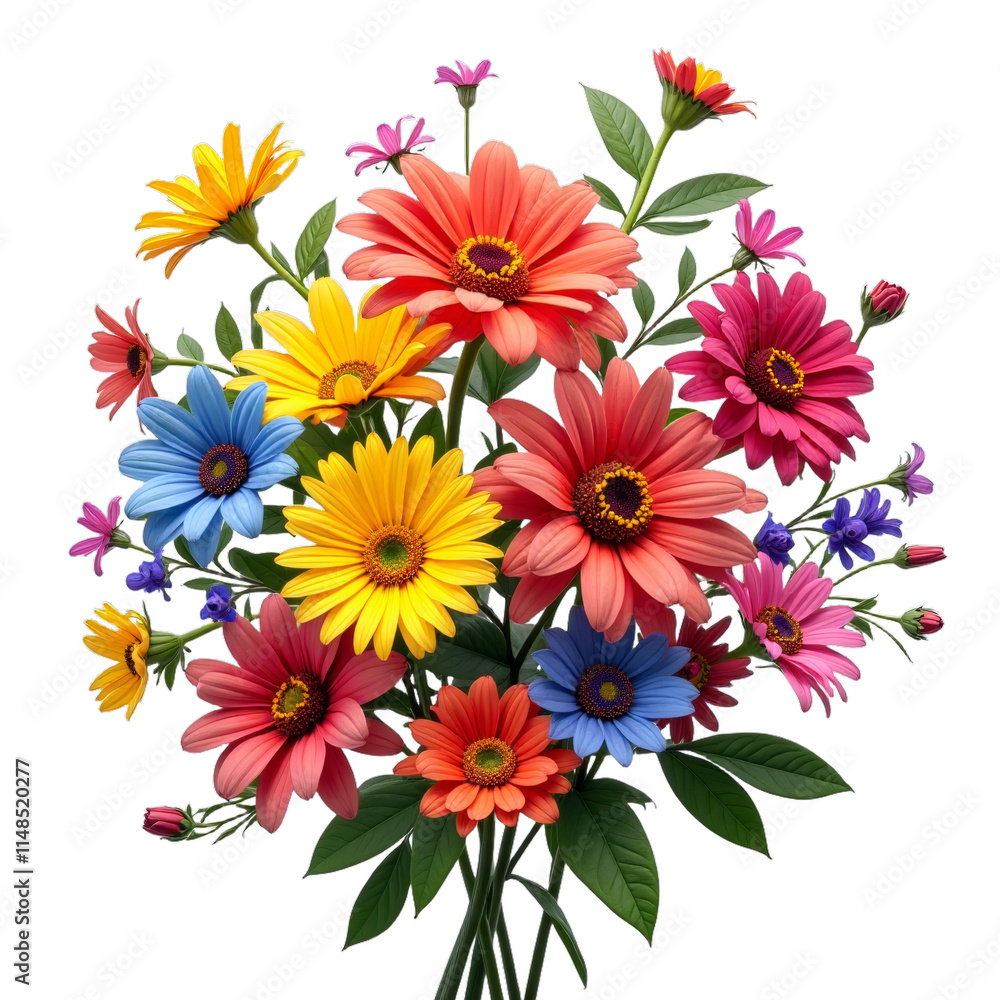 Colorful bouquet of flowers with long stems Colorful bouquet of flowers with long stems