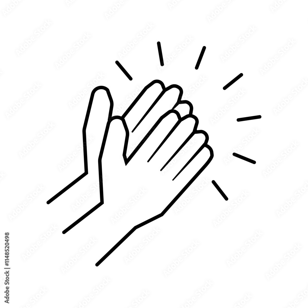 Obraz premium Applause icon on white background. Editable stroke symbol.