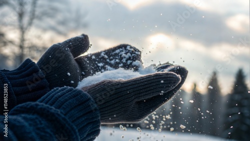 Wintergloves and Snow photo