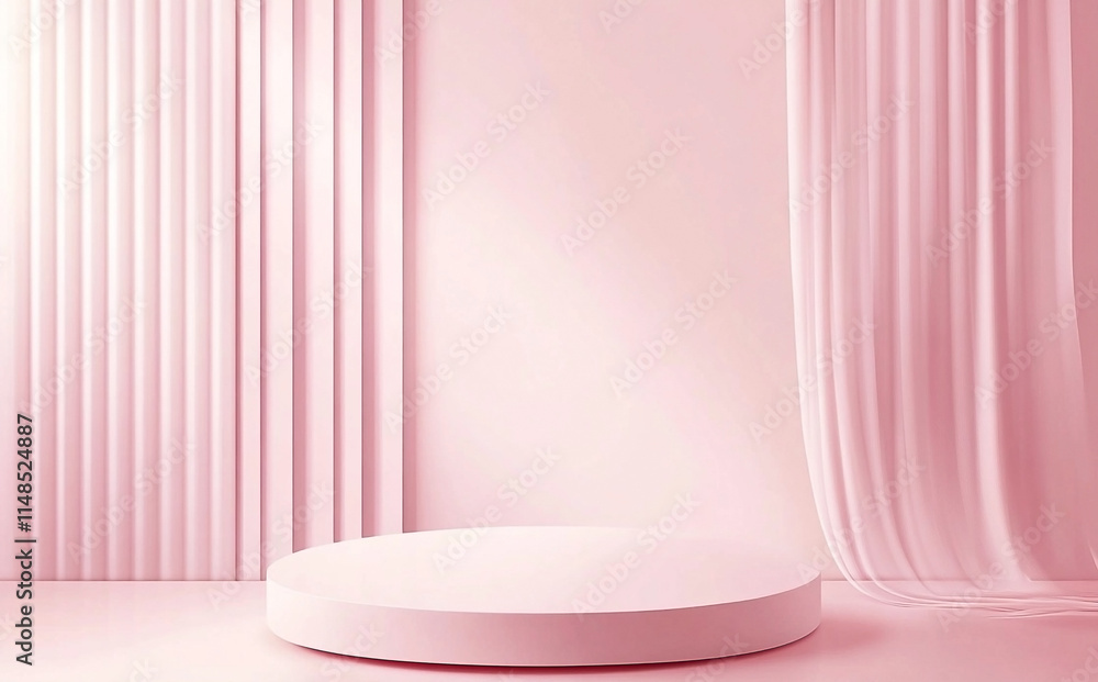 Design of Podium with Pink Background for Product Showcase Design of Podium with Pink Background for Product Showcase