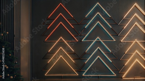 Neon Triangle Christmas Trees
