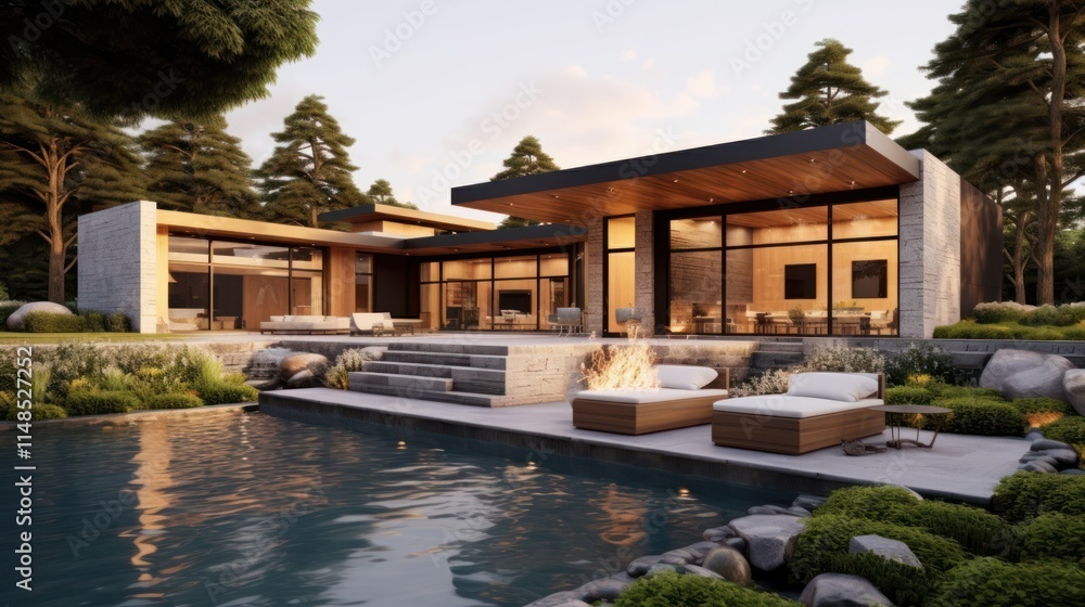 Modern Lakeside House With Infinity Pool And Fire Pit Modern Lakeside House With Infinity Pool And Fire Pit