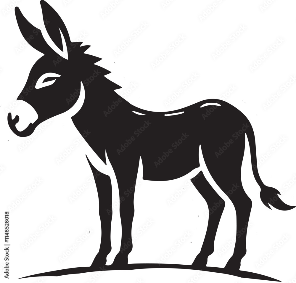 Donkey Silhouette Vector Icon - High-Quality Editable Graphic Design Donkey Silhouette Vector Icon - High-Quality Editable Graphic Design