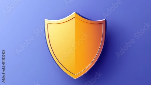 Free Download Shining yellow shield on vivid blue, a symbol of protection, security and defense - GFXLoad