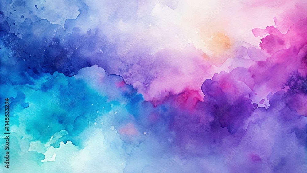 Abstract Violet & Blue Watercolor Texture Background: Universal Card, Invitation, Flyer Design with Copy Space Abstract Violet & Blue Watercolor Texture Background: Universal Card, Invitation, Flyer Design with Copy Space