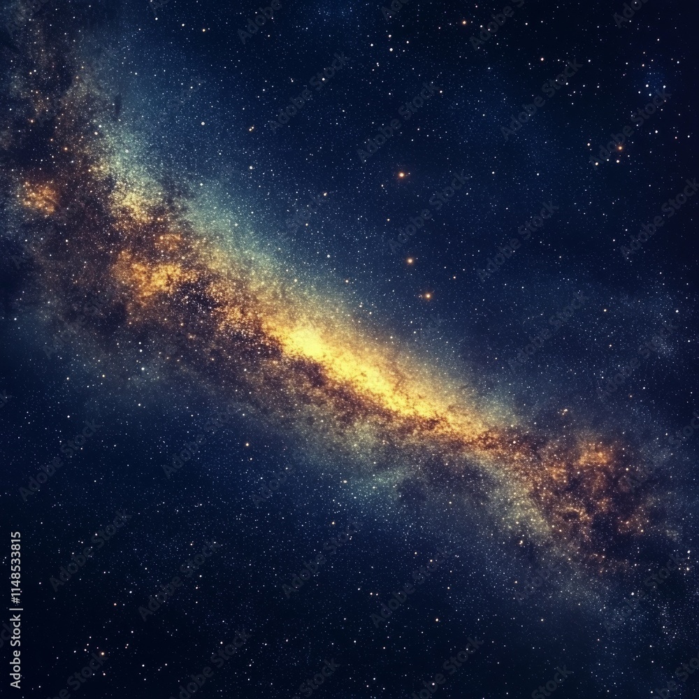 Fototapeta premium Fiery Cosmic Nebula with Starry Background