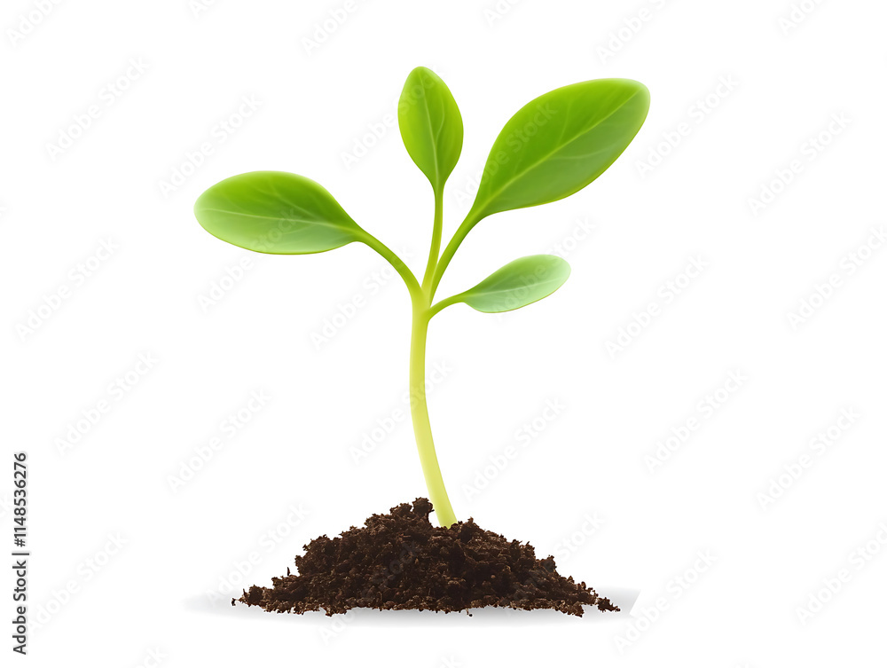 young plant sprout growing from soil isolated on white or transparent png background young plant sprout growing from soil isolated on white or transparent png background