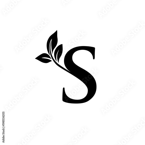 Letter S Luxury Olive Oil Tree Logo Icon Vector