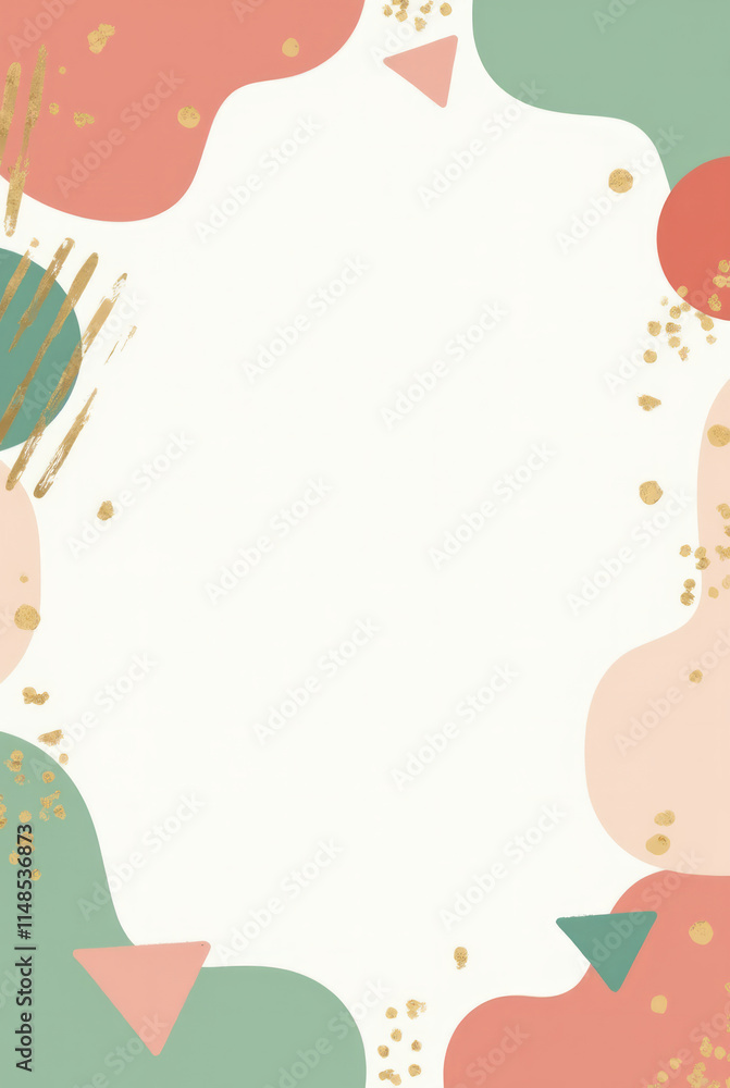 Abstract Festive Shapes – Bold Abstract Shapes in Pastel Red, Green, and Gold Circles and Triangles Abstract Festive Shapes – Bold Abstract Shapes in Pastel Red, Green, and Gold Circles and Triangles