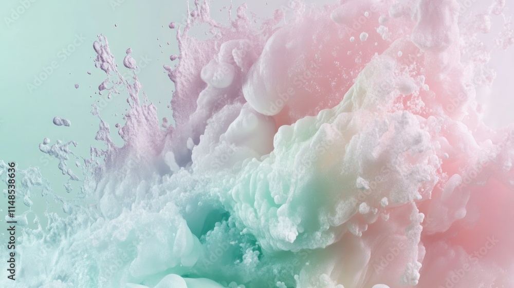 Fototapeta premium Pastel Colored Foam Abstract Swirling Cloud Formation