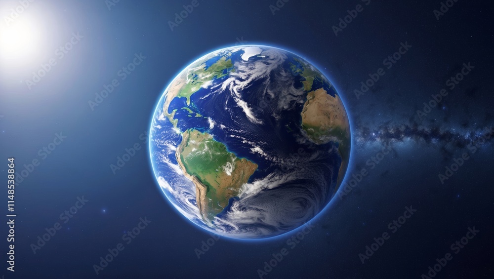 Fototapeta premium A view of earth from space in 3d