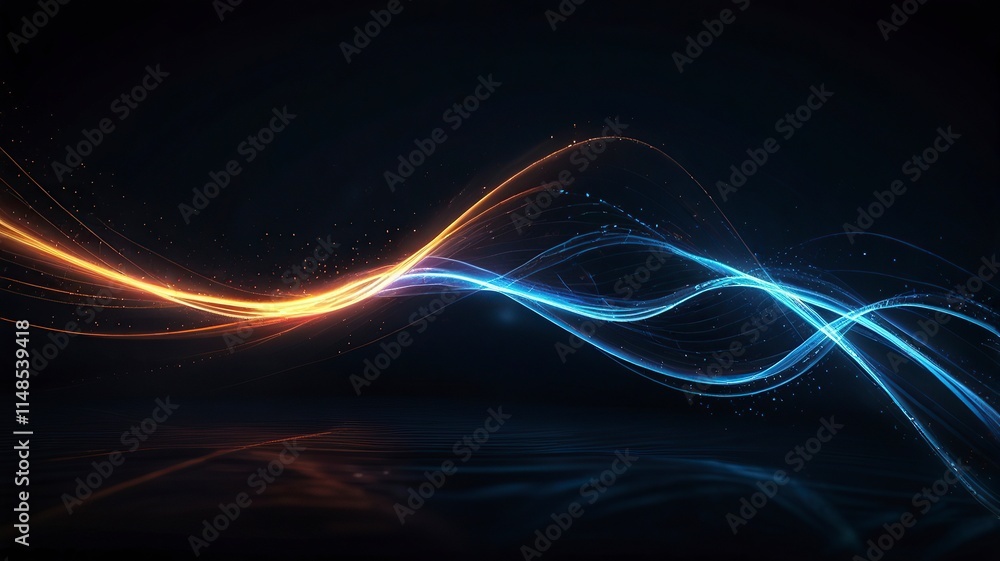 Fototapeta premium Abstract background Glowing shiny lines affect futuristic abstract background 