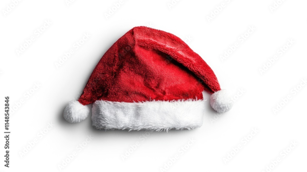 Red Santa Claus hat isolated on white background. Red Santa Claus hat isolated on white background.