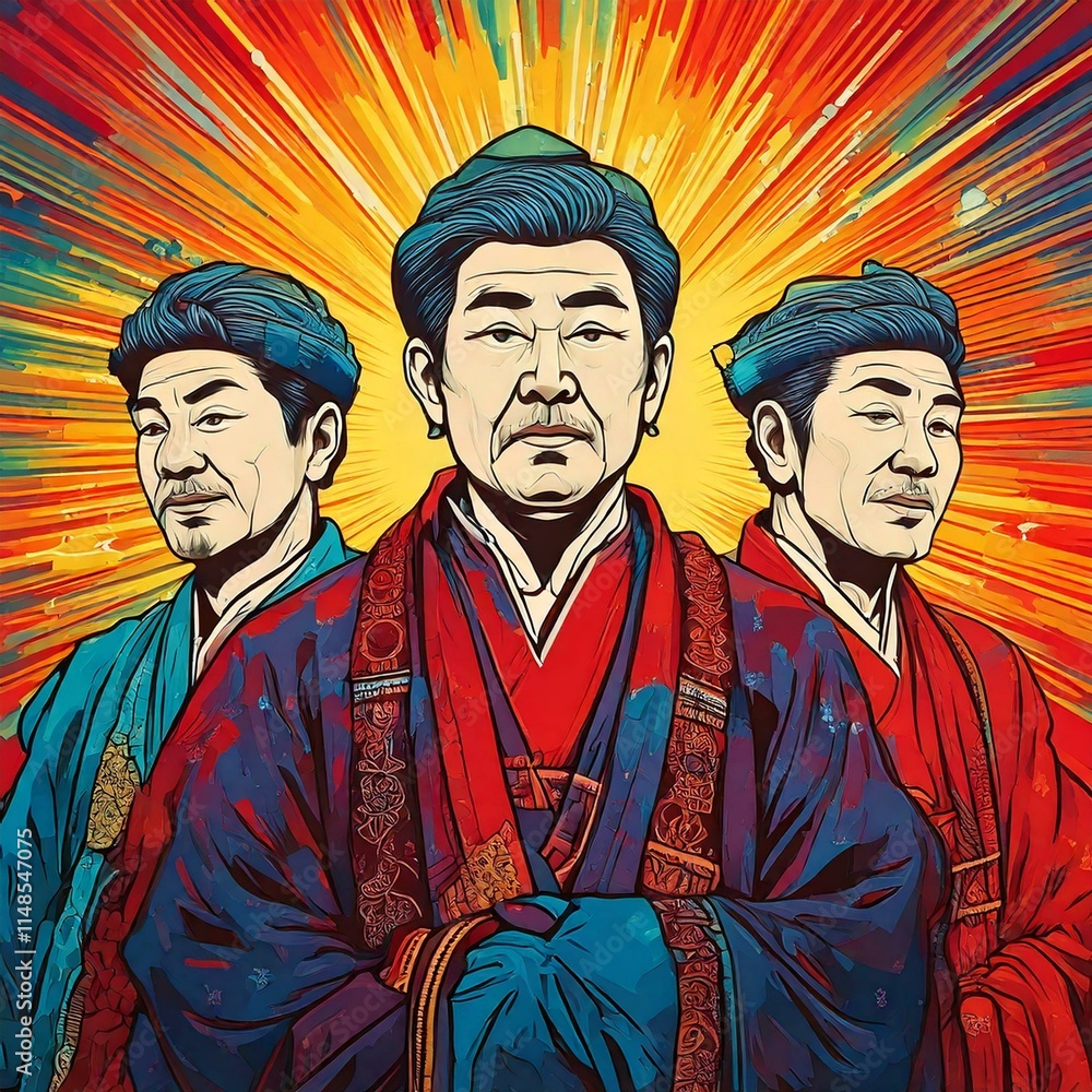 Fototapeta premium Three wise men in pop art