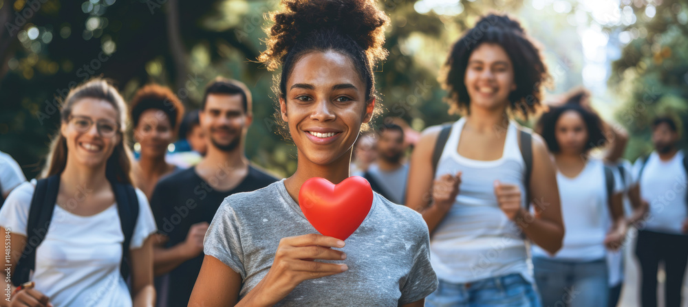 Obraz premium Heart Health Awareness Walkathon: Community Engagement for Arrhythmia Awareness