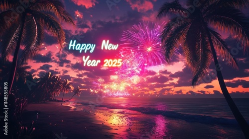 Celebrate New Year's Eve 2025 with a Tropical Paradise Twist! Experience the magic of vibrant fireworks illuminating the night sky