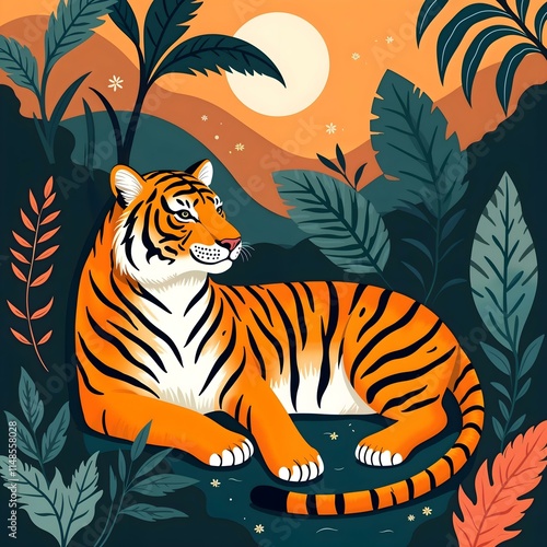tiger in the jungle