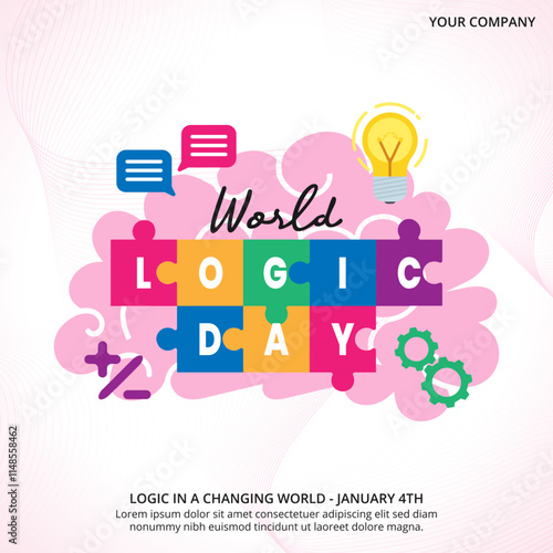 World Logic Day with a puzzle text