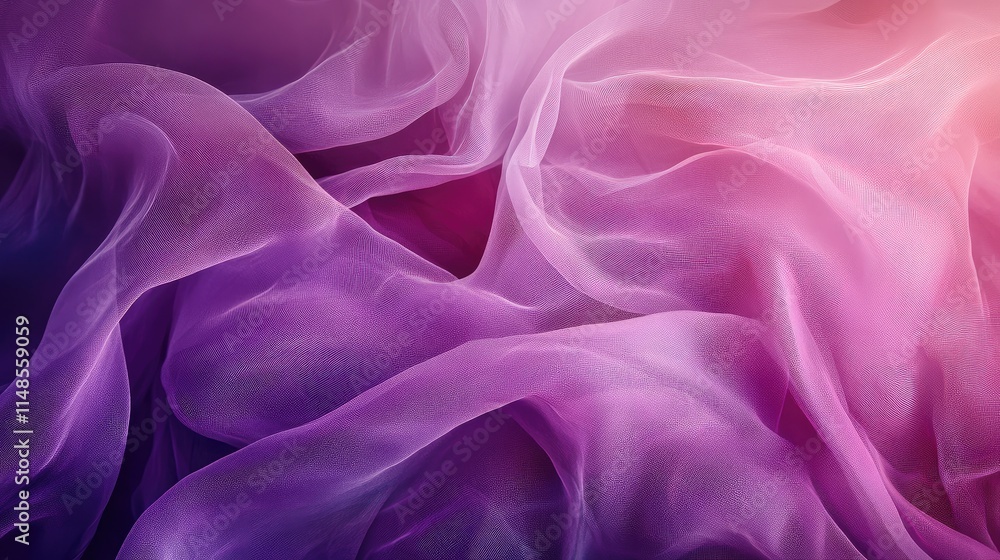 Obraz premium Background of undulating lines in shades of purple and pink, symbolizing fluidity and softness.