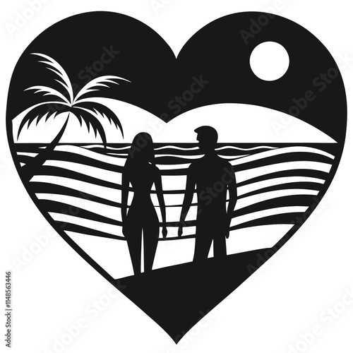 couple on the beach at sunset