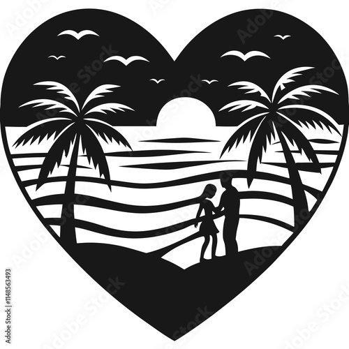 couple on the beach at sunset