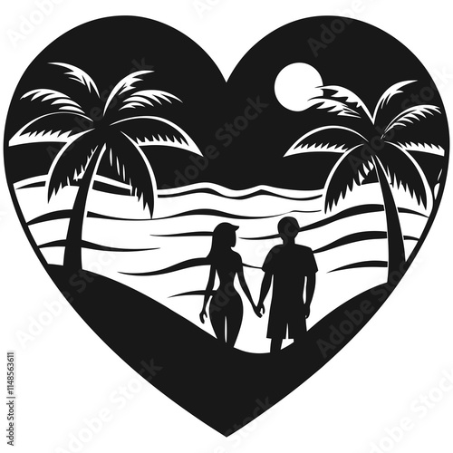 couple on the beach at sunset