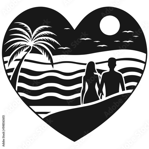 couple on the beach at sunset