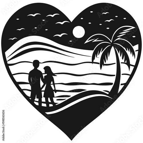 couple on the beach at sunset