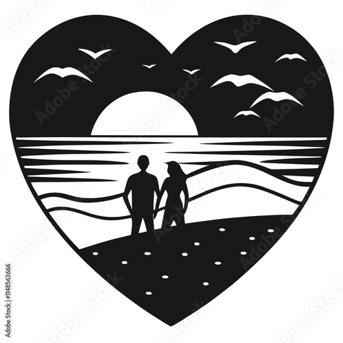 couple on the beach at sunset