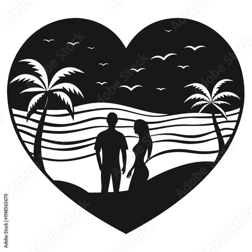 couple on the beach at sunset