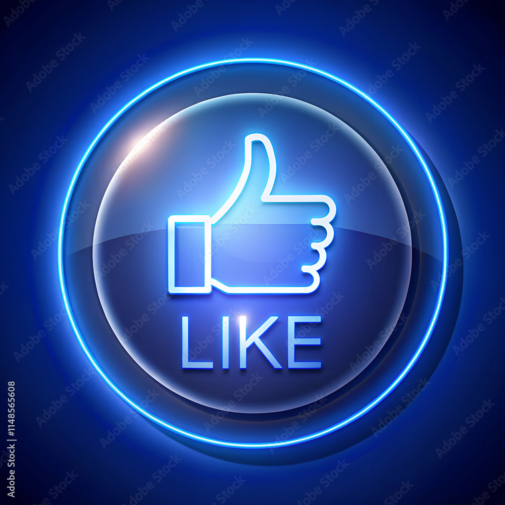 Like Button with Glowing Effect – Modern Social Media Interaction Icon Like Button with Glowing Effect – Modern Social Media Interaction Icon