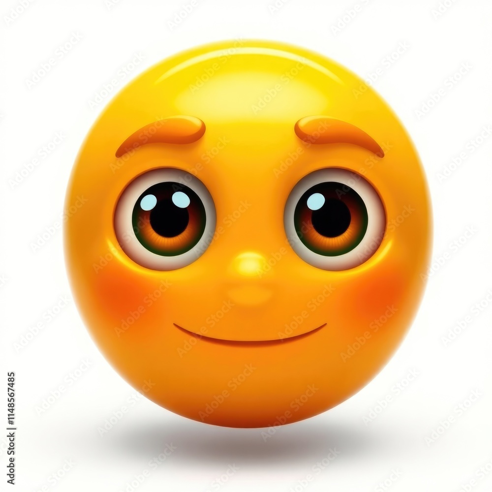 A cheerful yellow emoji conveys joy and delight with bright, expressive eyes and a warm smile. This icon embodies happiness and excitement in a simple design A cheerful yellow emoji conveys joy and delight with bright, expressive eyes and a warm smile. This icon embodies happiness and excitement in a simple design