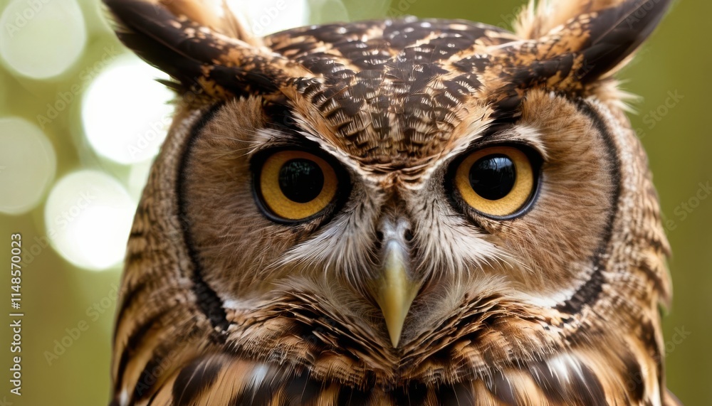 Close-up of an owl's intense golden eyes Close-up of an owl's intense golden eyes