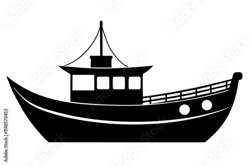 A boat on the ocean silhouette