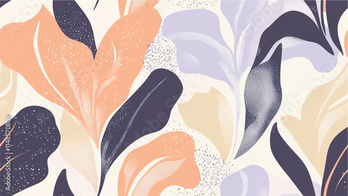 Pastel irises seamless pattern flat illustration in modern style