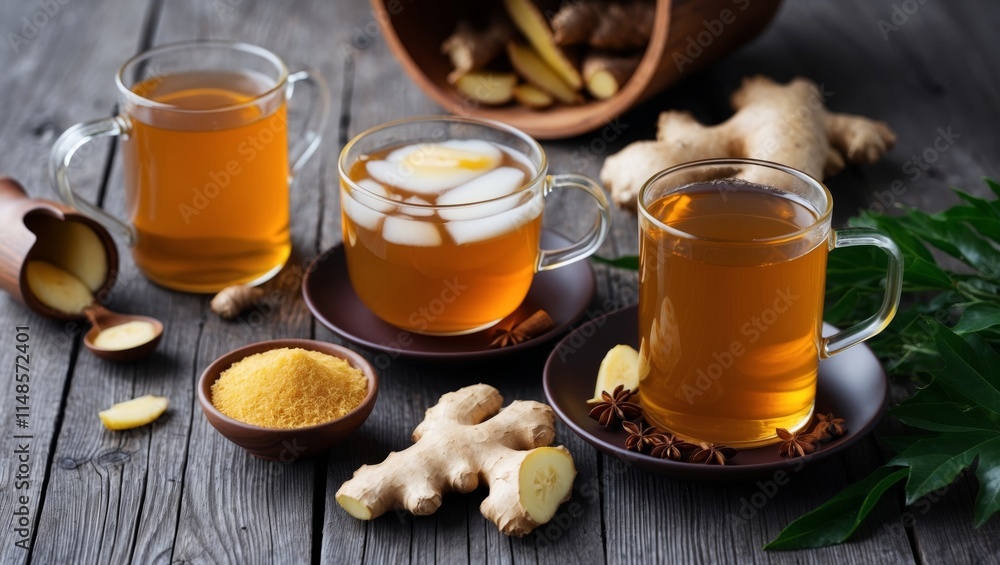 Ginger tea for wellness in winter and autumn Ginger tea for wellness in winter and autumn