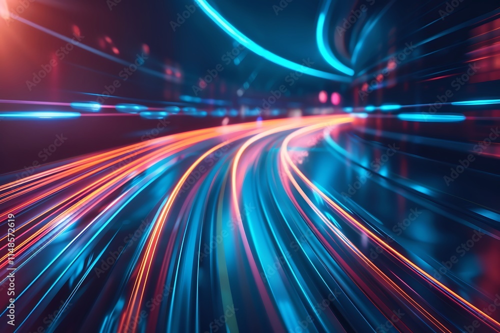 Abstract road with light in motion blur fast movement concept , internet data transfer speed background, Abstract background of blue and orange light trails on black background, Concept for high
Abstract road with light in motion blur fast movement concept , internet data transfer speed background, Abstract background of blue and orange light trails on black background, Concept for high