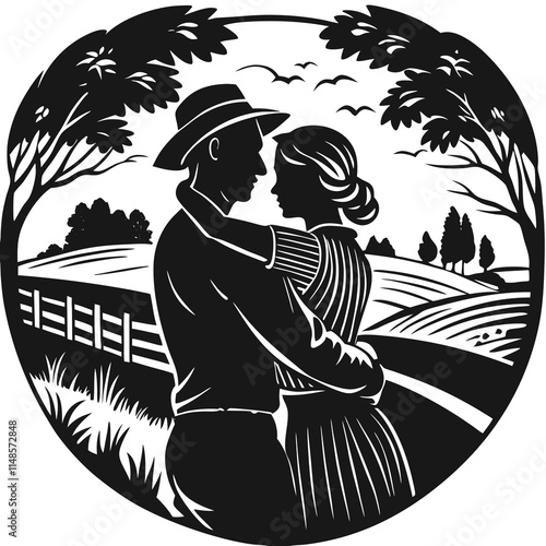 couple on the beach at sunset